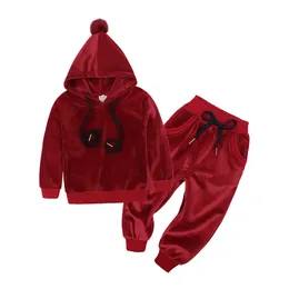 Children Tracksuit Kids Clothing Sets Velvet Outfits Hoodies & Pant Baby Boy Clothes Infant Sportwear Clothing Set Outfit