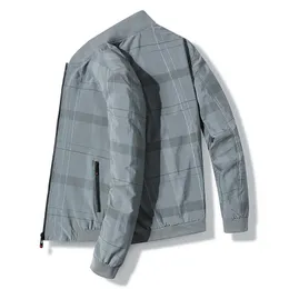 Mäns Plaid Jakcet Plus Size Casual Baseball Jackor Men Windbreaker 2021 Vår Höst Mode Business Coats Mens Kläder 7XL X0710