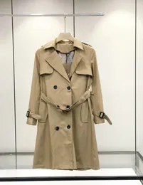 Осень 2022 г., высокая мода, уличное женское пальто цвета хаки, верхняя одежда, женская классическая длинная куртка, тренч в стиле Ватерлоо, трусики