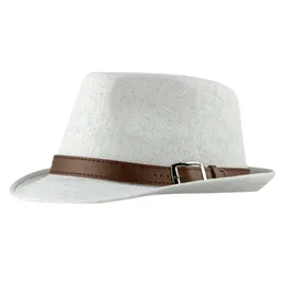 Topp hattar män och kvinnor unisex sommar strå hatt strukturerad packbar solstrand kubansk trilby mütze # 2s27 bred brim