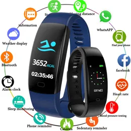 Chenxi Nya Smart Armband Wristband Män Färgskärm Smart Klockor Male Digital Smart Wristwatches F64 Bluetooth för iOS Android Q0524