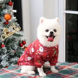 ブルドッグ猫の犬の豪華なクリスマスプリントセーターコート衣装春秋冬ペット犬の服