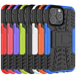 Hybrid Armor Tyre With Kickstand Phone Cases For iPhone 13 Pro Max 12 Mini 11 XR 8 Samsung S21 Ultra S22 A72 5G LG Stylo 4G K92 Moto Huawei