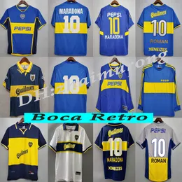 Boca Juniors 1981 1997 Maglie retrò Classic Vintage MARADONA manica corta e maglia da calcio a maniche lunghe 99 00 03 04 Maglia da calcio ROMAN Maillot De Foot