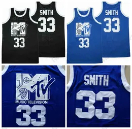 Mi08 Maglie da basket da uomo # 33 Will Smith Jersey Music Television Prima edizione Rock N'Jock B-Ball Jam 1991 Camicie cucite Nero S-XXL