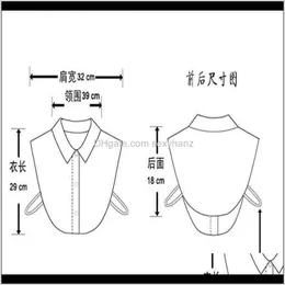 Blouses Shirts Womens Clothing Apparel Drop Delivery 2021 Shirt Fake White Black Tie Pearl Chiffon Detachable False Collar Lapel Blouse Top W