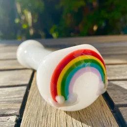 Partihandel 4inch Rainbow Style Glass Hand Pipe Tobacco Burner Smoking Rig Bong 10.5cm Längd