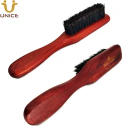 Hair Brush Beard Brushes MOQ 100 PCS Custom LOGO for Facial / Head Hairs Red Wood Long Handle with Natural Boar Bristles