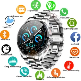 2021 Mężczyźni Smart Watch Monitor ategetowe IP68 SWORM SWORM Luksusowa odpowiedź Bluetooth Can Can Smartwatch dla Android iOS Mężczyźni Najlepsza jakość