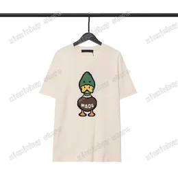 22Ss män Kvinnor Designers T-shirts Stickad Tee Duck Jacquard Short Sleeve Man Crew Neck Paris Fashion Streetwear Vit Svart Xinxinbuy XS-L