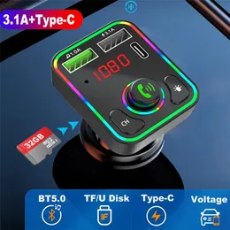 F3 Car MP3 FM-передатчик 3.1A 1A USB PD Зарядка быстрой зарядного устройства Беспроводной Bluetooth 5.0 Handsfree Audio Reisever Kit City TF Card Music Player