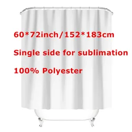 Sublimering av duschgardiner Vit tomt 100% polyester 60*72 tum badrumsgardin värmeöverföring enstaka tyg med luft A12
