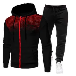 Hiver Survêtement Homme 2 Pièces Ensemble À Capuche + Pantalon Sport Costumes Pour Hommes Sweat Vêtements Men's Tracksuits