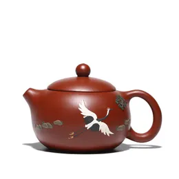 Yixing Purple Clay Teapot Zisha Tea Set Drinking Utensils Tea Drinking Handmade Dahongpao Songhe Yannian Teapot