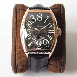 ABF工場の高級時計8880 CHクレイジーな時間ローズゴールドFM2001自動メンズウォッチサファイアクリスタルホワイトダイヤルレザーストラップゲント腕時計