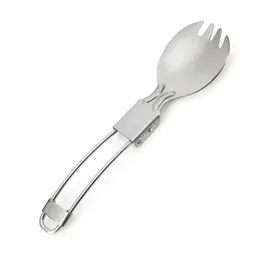 200 PCS Folding Stainless Steel Spoon Spork Fork Outdoor Camping Hiking Traveller Cook SN2592