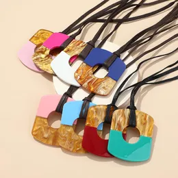 Pendant Necklaces U.Sun One Piece Classic Big Irregular Round Resin Necklace Link Chain For Women Statement Acrylic Girls Choker Jewelry