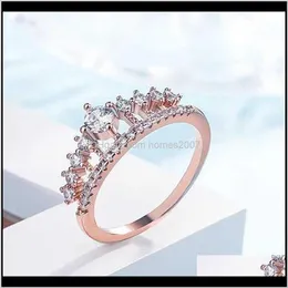 Jewelryrose Silod Gold Ring For Women Christmas Diamond Fine Jewelry Luxury Anniversary Office Nose Rings Cluster Drop Delivery 2021 Fuifg