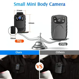 Videokameror Full HD 1296P Body Mounted Camera Small Portable Night Vision Polis Cam 128GB / 258GB Mini