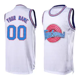 DESIGN FAI DA TE personalizzato Movie Space Jam Qualsiasi numero Jersey 00 maglia basket Felpa cuciture personalizzate nome squadra e numbe Bianco 8998