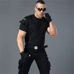 T Shirt Military Style Tactical T-shirt Men's Cargo Uniform Short Sleeved Tee Male Tshirt Clothing Black Army Green T Shirt Men 210409