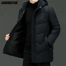 Verdicken Warme Winter Designer Marke Mit Kapuze Winddicht Casual Mode Parka Jacke Männer Windjacke Puffer Mäntel Kleidung Männer 211204