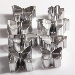 8pcs/set 3D Butterfly Shaped Stainless Steel Cookie Cutter Fondant Biscuit Pastry Baking Mold Cake Decorating Tools