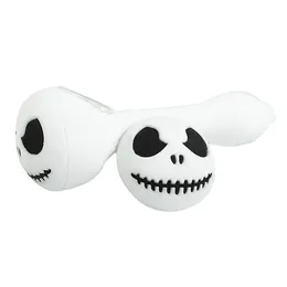 Teschio di Halloween Pipa a mano in silicone Tubi di fumo Bruciatore a nafta di vetro Accessori per utensili per tabacco Cucchiaio Dab Rig SP300