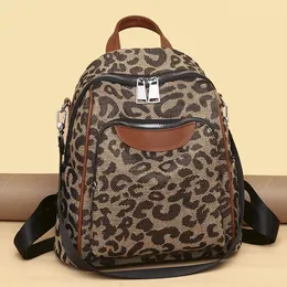 Pink Sugao Kvinnor ryggsäck axel tygväskor handväskor stor kapacitet högkvalitativ oxford leopard mode lyx desigers handväska tjej shopping väskor skolväska