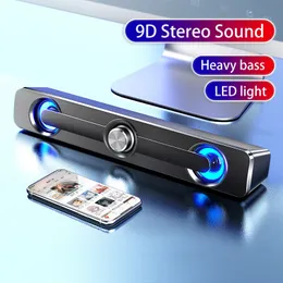 LED Computer Sound Bar Bluetooth Speaker Soundbar USB 3D Stereo Subwoofer AUX Laptop PC Alto-falantes Caixa de Som Altavoz