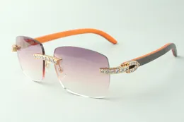 Vendita diretta Occhiali da sole XL diamante 3524025 con aste in legno arancioni occhiali firmati, misura: 18-135 mm