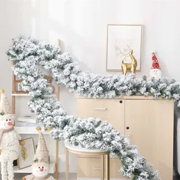 2.7m Guirlanda de Natal Branco Artificial Agulha de Pinho Garland Decoração de Natal Decoração de Natal Fontes de festa 211104