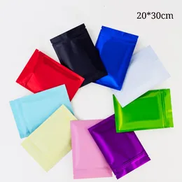 20 * 30cm Stor Aluminiumfolie Zip Lock Mylar Geoery Packaging Bags Flat Bottom Holiday Gift Packing Zipper Seal Bag