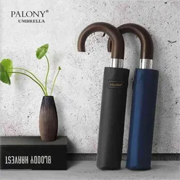 PALONY brand Wind Resistant Folding Automatic Umbrella Male Auto Luxury Big Windproof Umbrellas For Men Rain Black Coating 10K 210721