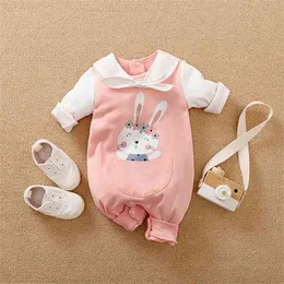 2021 Nyfödd Baby Girl Romper Full Outfit Spädbarn Jumpsuit Onesies Toddler Nyfödd Barnkläder Thing 0 3 6 9 12 18 24 Månader H0820
