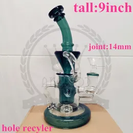 Bong Hookah Silicone Water Pipes 9 인치 보라색 새로운 도착 18.8 mm 조인트 유리 세트