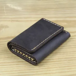 Key holder Men Vintage Hight Quality Handmade Genuine Leather wallet Keychain housekeeper women case Bag organizer