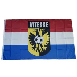 Flaga Holandia Klub piłkarski SBV Vitesse 3 * 5FT (90 cm * 150 cm) Flagi poliestrowane Dekoracja Banner Latający Dom Ogród świąteczny prezenty