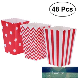 48pcs Popcorn Kartongpapper Popcorn Boxar Väskor Box Party Favoriter Tillbehör Dekorativ Middagsvara För Födelsedag Baby Shower