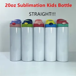 20oz昇華ストレートキッズウォーターボトルSippyカップトップ上のステンレス鋼の哺乳瓶二重壁真空摂食看護瓶