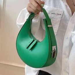 Shopping Bags 2022 nova moda feminina saco de mo circular bolsa ombro couro do plutnio da marca luxo bolsas das axilas femininas signer 220304