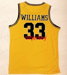 Szyte Jason Williams # 33 DuPont High Shool Bastketball Jersey Yellow XS-6XL Niestandardowe Numer Nazwa Koszulki Koszykówki Koszulki