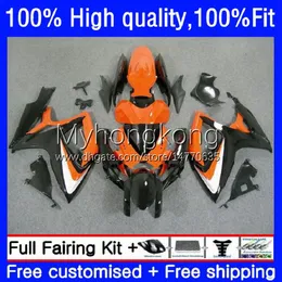 Einspritzung orange schwarze Formkörper für Suzuki GSXR-750 750CC GSX-R750 K6 GSXR600 06 07 21No.39 GSXR 600 750 CC GSX-R600 GSXR-600 06-07 GSXR750 600CC 2006 2007 OEM-Verkleidung