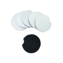 Blank White Neoprene Rubber Car Coaster for Sublimation 6.5cm Anti-skid Round Cup Mat Pad Drinks Coaster