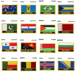 Национальный флаг Вышивка Patch Badge Australia Barbados Brazil Bahamas Пакистан Парагвай Палестина Бахрейн Панама П.Н.Г.