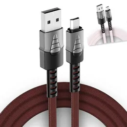 USB Type C-kabel 2.4A Zinklegering Typ-C-kablar för Samsung Galaxy S9 S8 Xiaomi Huawei Fast Charger Charging Line