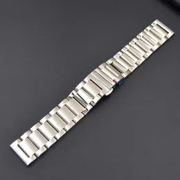 16 18 19 20 21 22 23 24mm Stainless Steel Watch Band Strap Silver Mens Luxury Replacement Metal Watchband Armband Tillbehör H0915