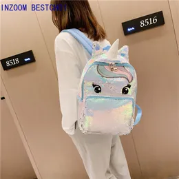 Einhorn Pailletten Kinder Rucksack Kinder Schultaschen für Teenager Mädchen Rucksack Cartoon Niedliche Rucksäcke Große Mochila Infantil K726