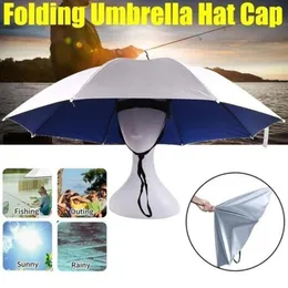 Outdoor Hüte Sunproof Angeln Faltbare Kopf Regenschirm Hut Anti-Regen Anti-UV Kappen Tragbare Reise Wandern Strand