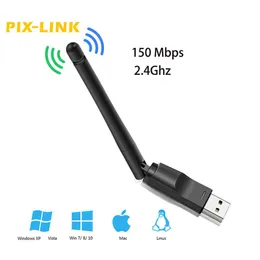Nytt WiFi trådlöst nätverkskort USB 2.0 150m 802.11 b / g / n LAN-adapter Roterbar antenn för bärbar dator MINI Wi-Fi Dongle MT7601